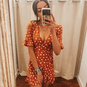 Polka dot ruffle dress